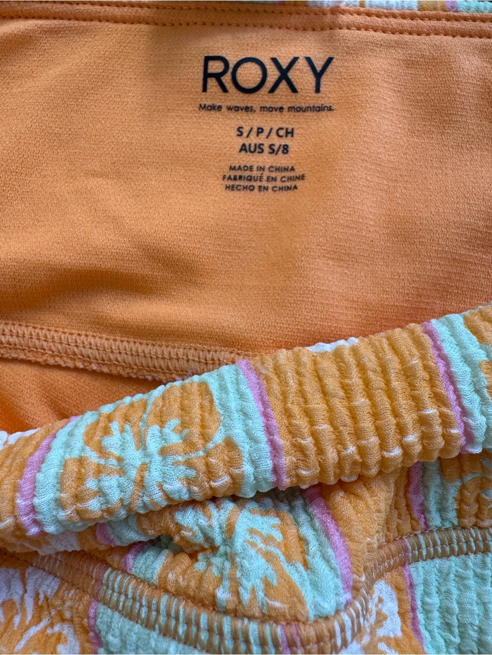 Roxy Hibiscus swim Bike Shorts - Orange & Aqua - Picture 4 of 4